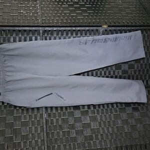 Bauer Team Hockey Pants Grey Elastic Waist Mens Small Lined Drawstring